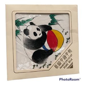 Vintage Hand-painted Silk Chinese Handkerchief